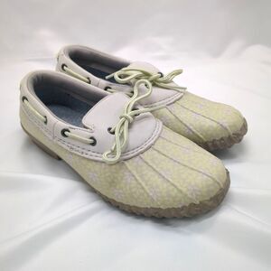 JBU by Jambu Gwen Garden Ready Green & Beige Floral Boat Shoes Size 8